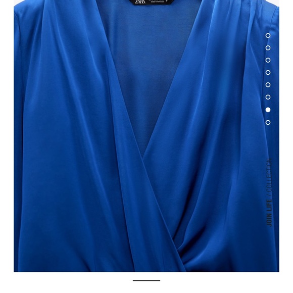 “Last one “ZARA BLOGGERS FAV SATEEN BODYSUIT ELECTRIC BLUE - Picture 7 of 8